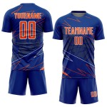 Lines Sublimation Royal Uniform Orange-White Sports Jersey Custom Soccer Lines Sublimation Royal Uniform Orange-White Sports Jersey Custom Soccer