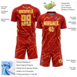Jersey Sublimation Soccer Lightning Gold-White Sports Red Custom Uniform Jersey Sublimation Soccer Lightning Gold-White Sports Red Custom Uniform