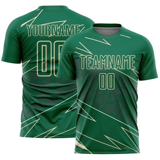 Kelly Soccer Jersey Lines Cream Custom Green Uniform Sports Sublimation Kelly Soccer Jersey Lines Cream Custom Green Uniform Sports Sublimation